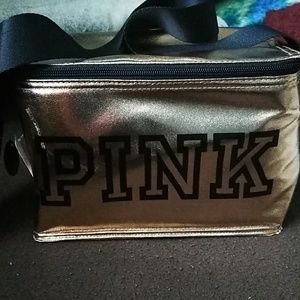 Pink Victoria's secret mini cooler and coozie
